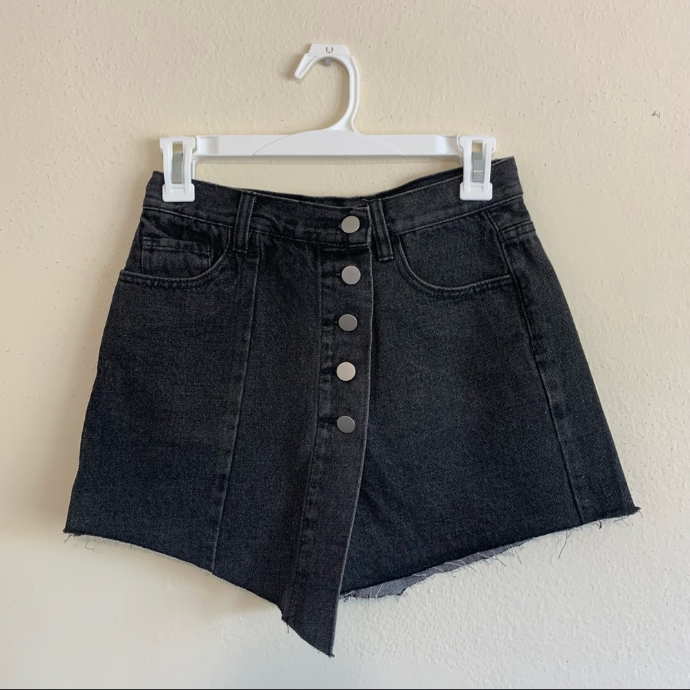 Women's Black Denim Skort